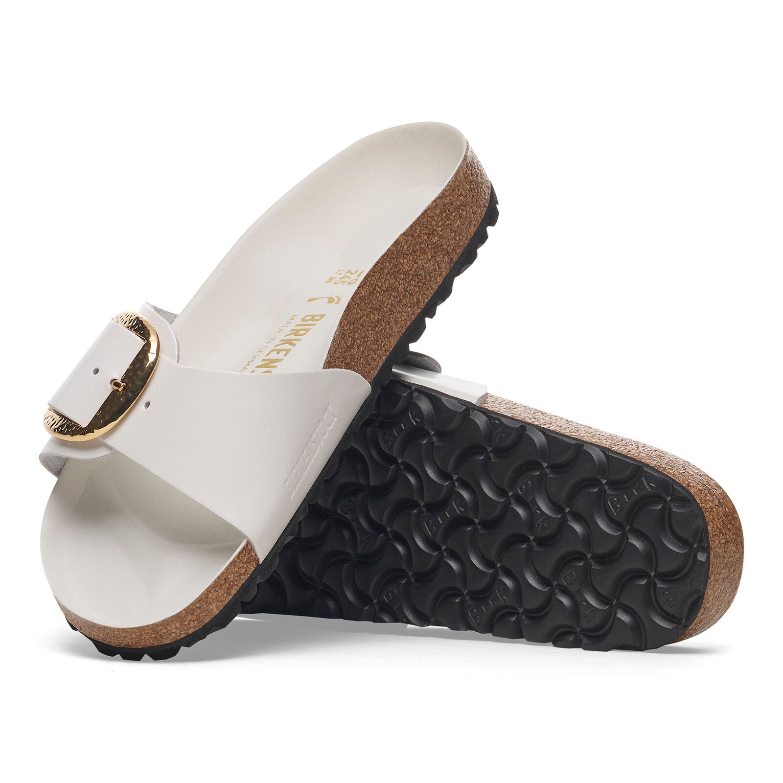 Madrid Hammered Big Buckle | High-Shine Patent Leather | Antique White - Image 6