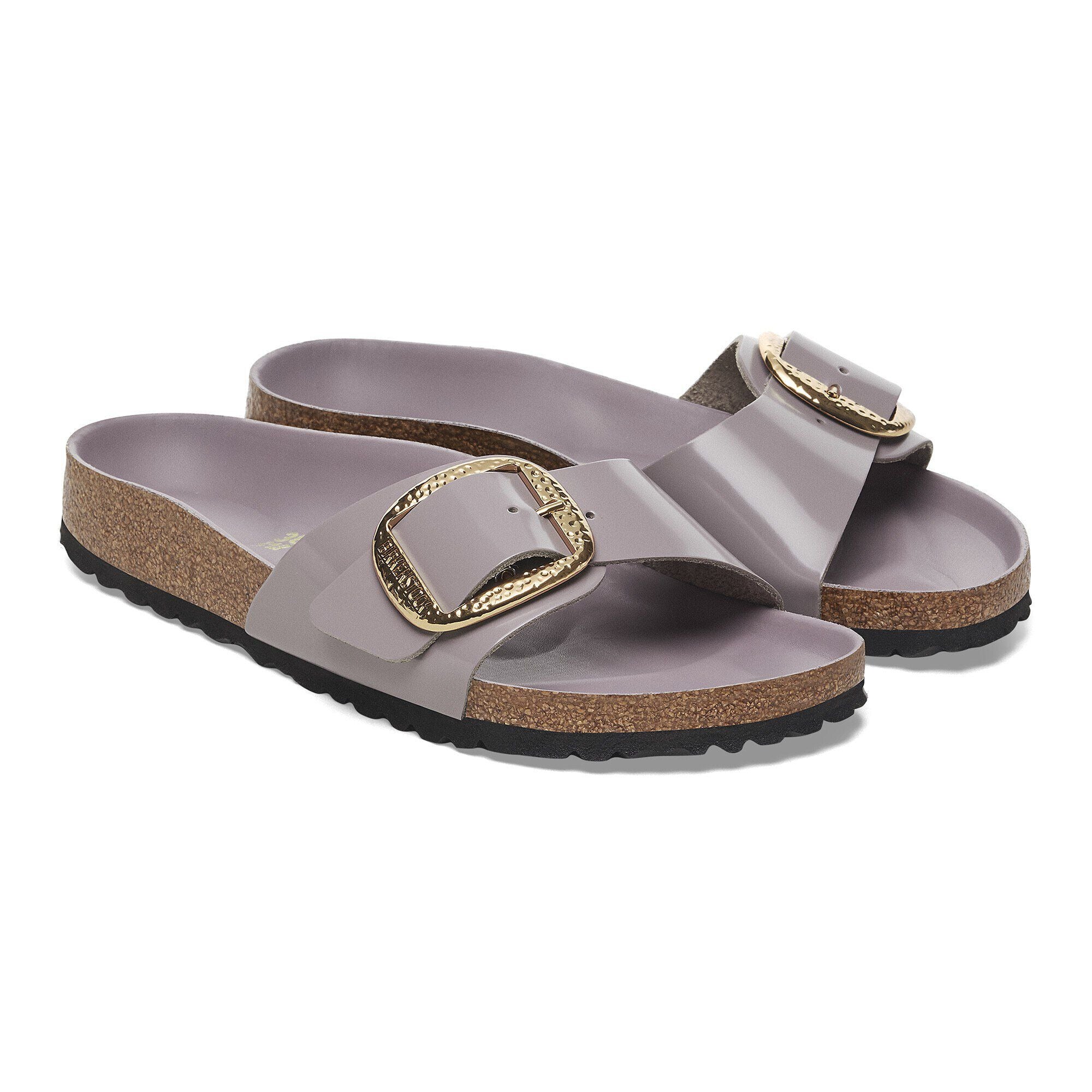 Madrid Hammered Big Buckle | High-Shine Patent Leather | Faded Purple