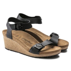 Soley Round Buckle | Leather | Black